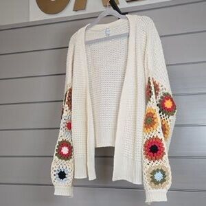 Francesca’s Crochet Sleeve Cardigan